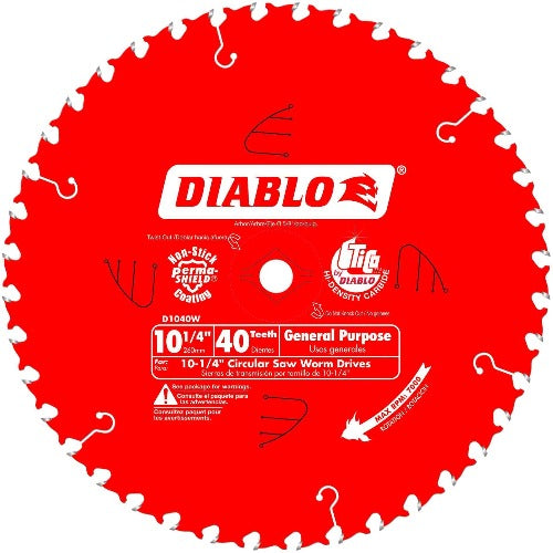 Diablo 10-1/4" x 40T General Purpose Beam Saw Blade for Wood D1040W