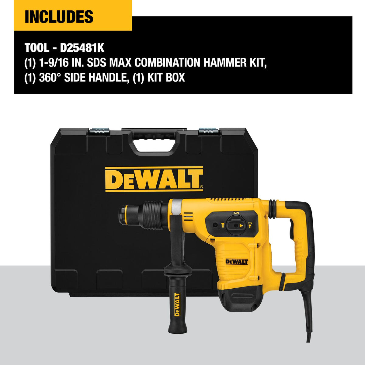 DeWALT 1-9/16" SDS Max Combination Rotary Hammer/Drill Kit D25481K