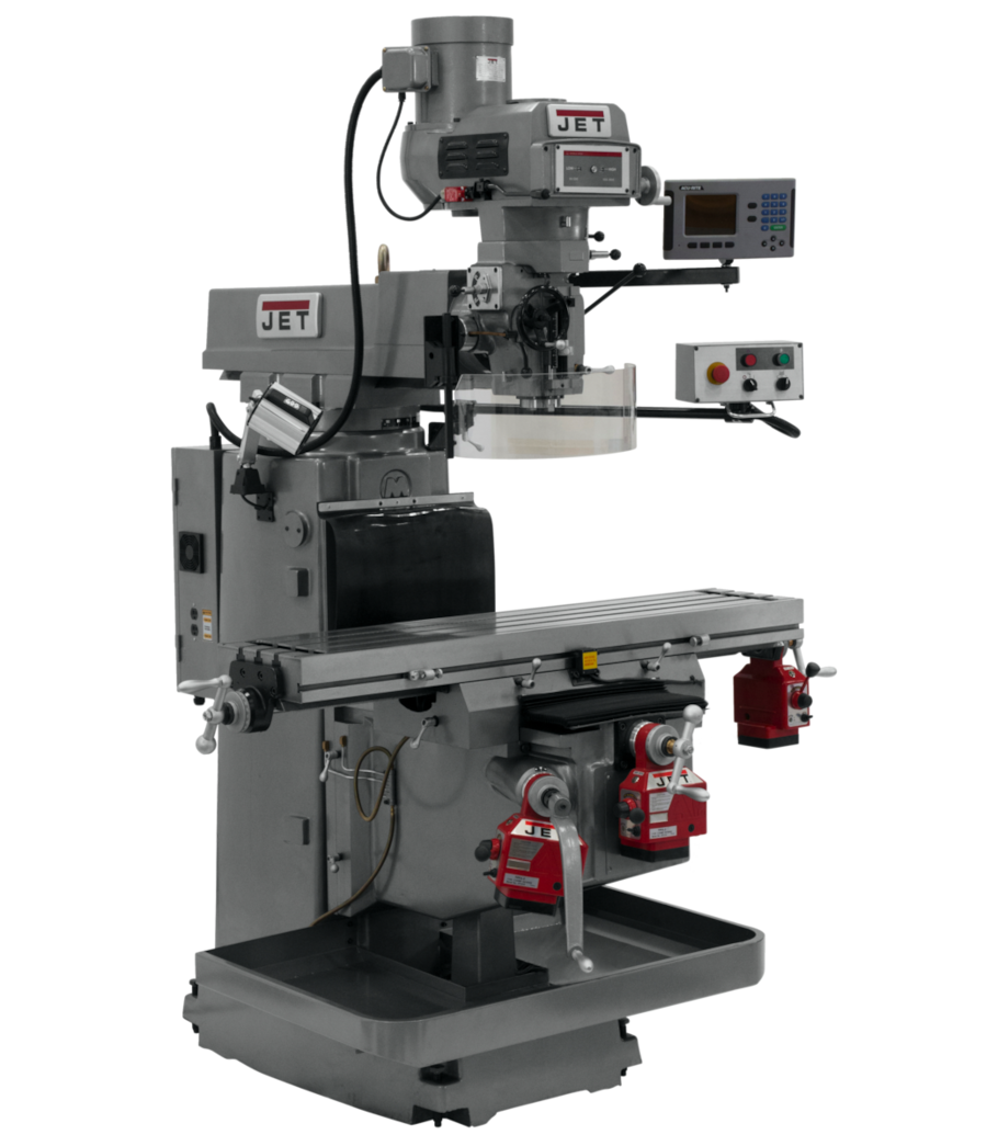 JET JTM-1254VS Variable Speed Vertical Mill w/ACU-RITE 203 3X (Q) DRO X Y & Z Powerfeeds