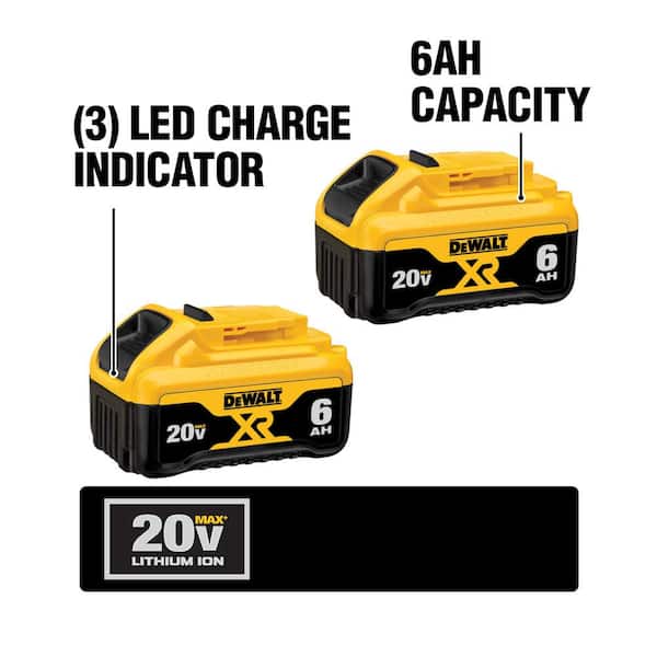 DEWALT 20 2-Pack 6 Amp-Hour; 6 Amp-Hour Lithium Battery