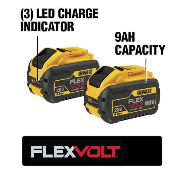 DeWALT 20V/60V MAX FlexVolt 9.0 Ah Lithium-Ion Battery (2-Pack) DCB609-2