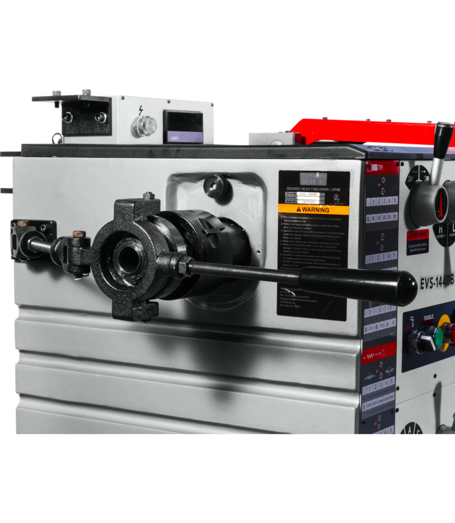 JET EVS-1440 Electronic Variable Speed lathe w/Acu-Rite 203 DRO & Collet Closer 3HP