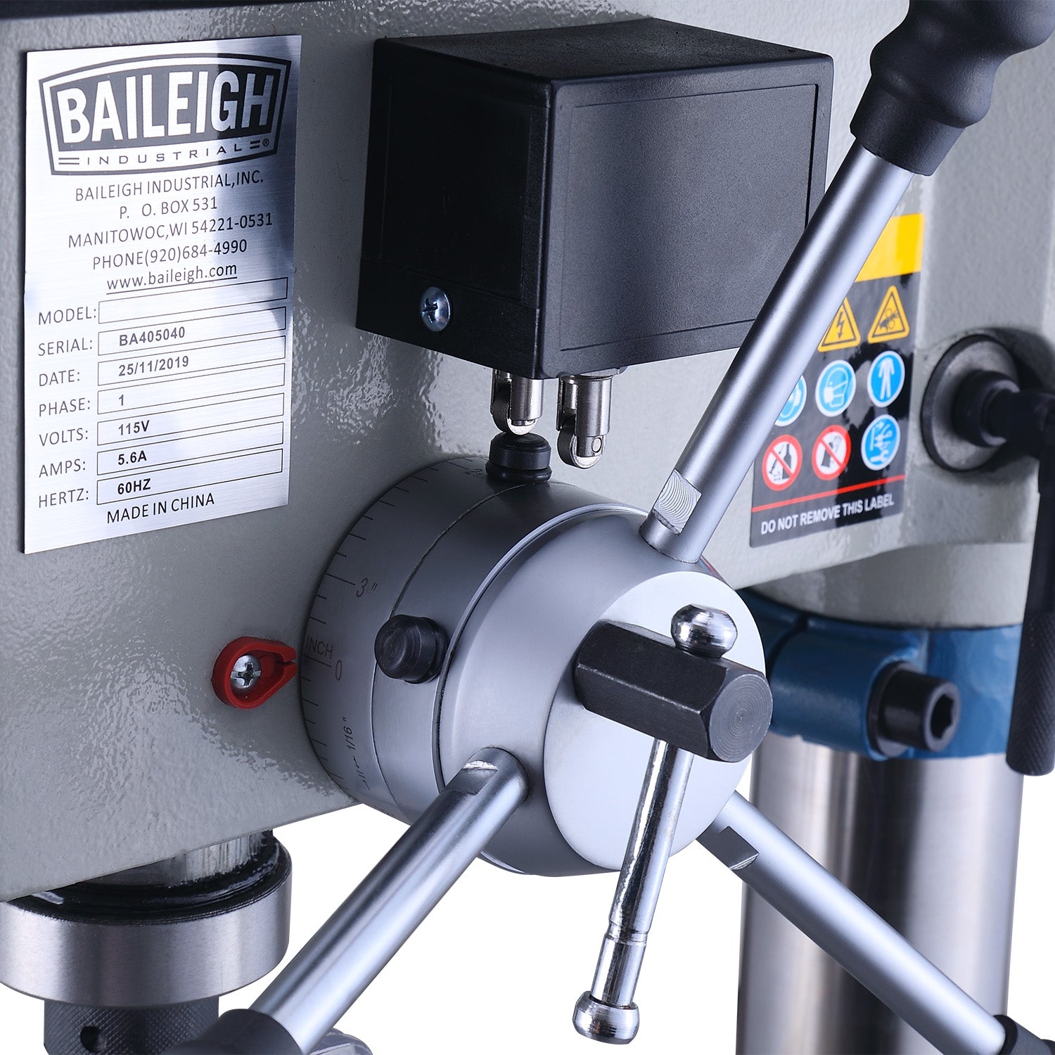 Baileigh 16" Variable Speed Bench Top Drill Press DP-4016B-VS