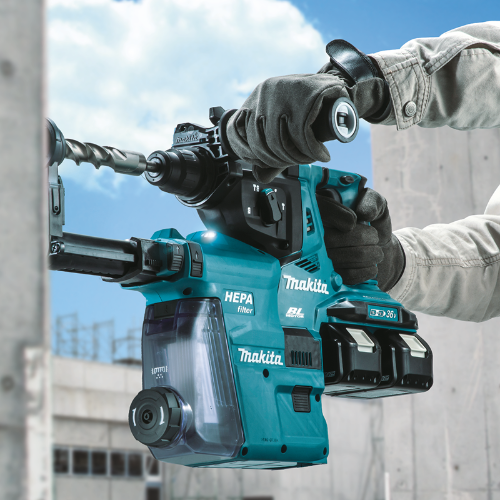 Makita 18V X2 LXT 1-1/8" AVT Rotary Hammer Kit w/HEPA Dust Extractor SDS-PLUS