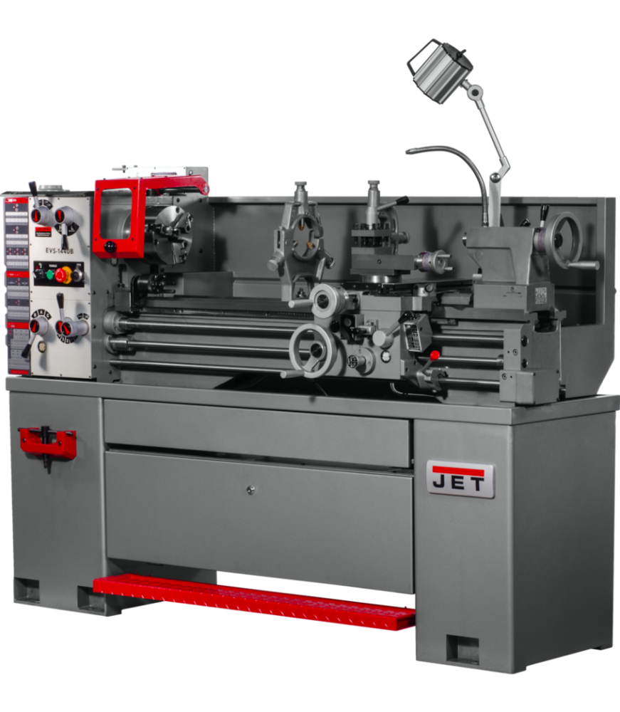 JET EVS-1440 Electronic Variable Speed lathe w/Acu-Rite 203 DRO & Collet Closer 3HP