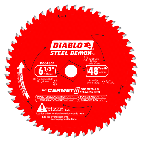 Diablo 6-1/2" x 48T Steel Demon Cermet II Saw Blade for Medium Metal D0648CFA