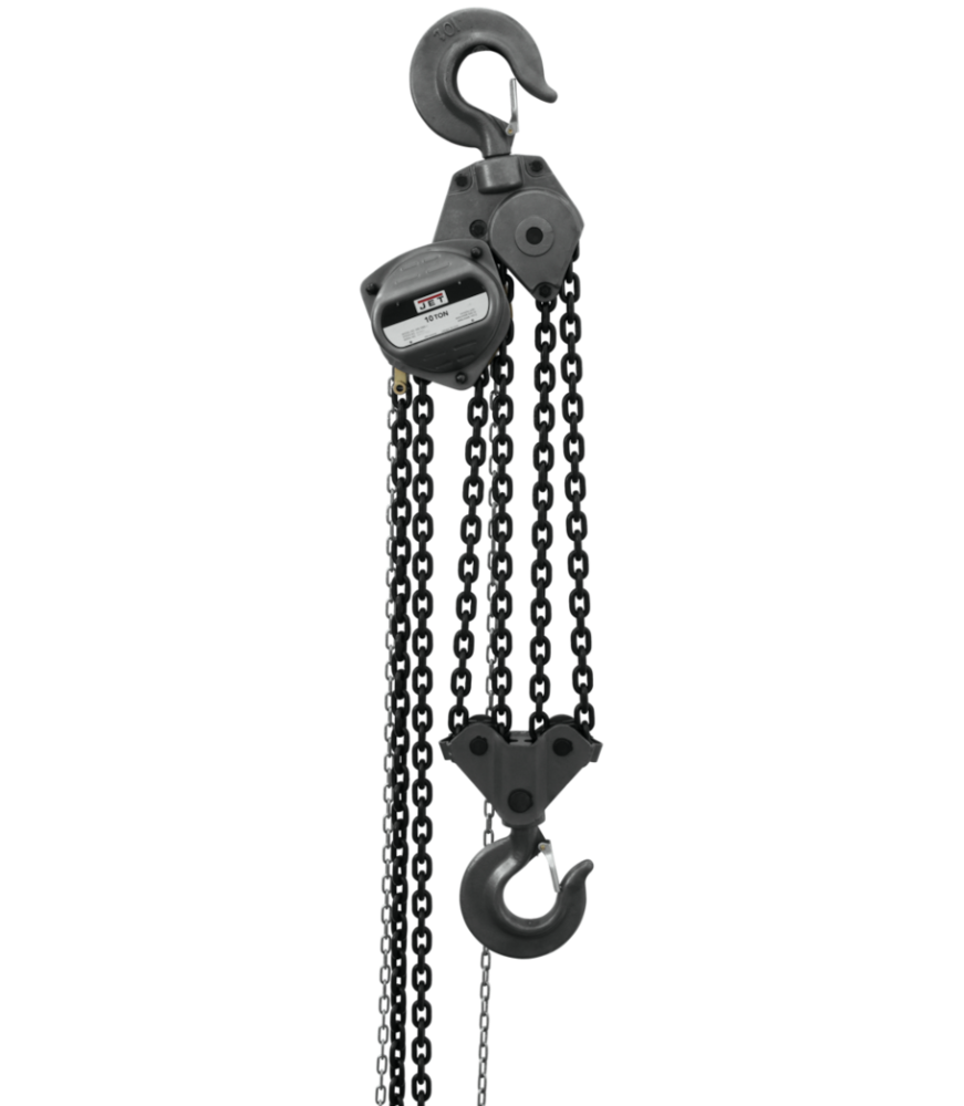 JET 10-Ton Hand Chain Hoist with 10' Lift S90-1000-10