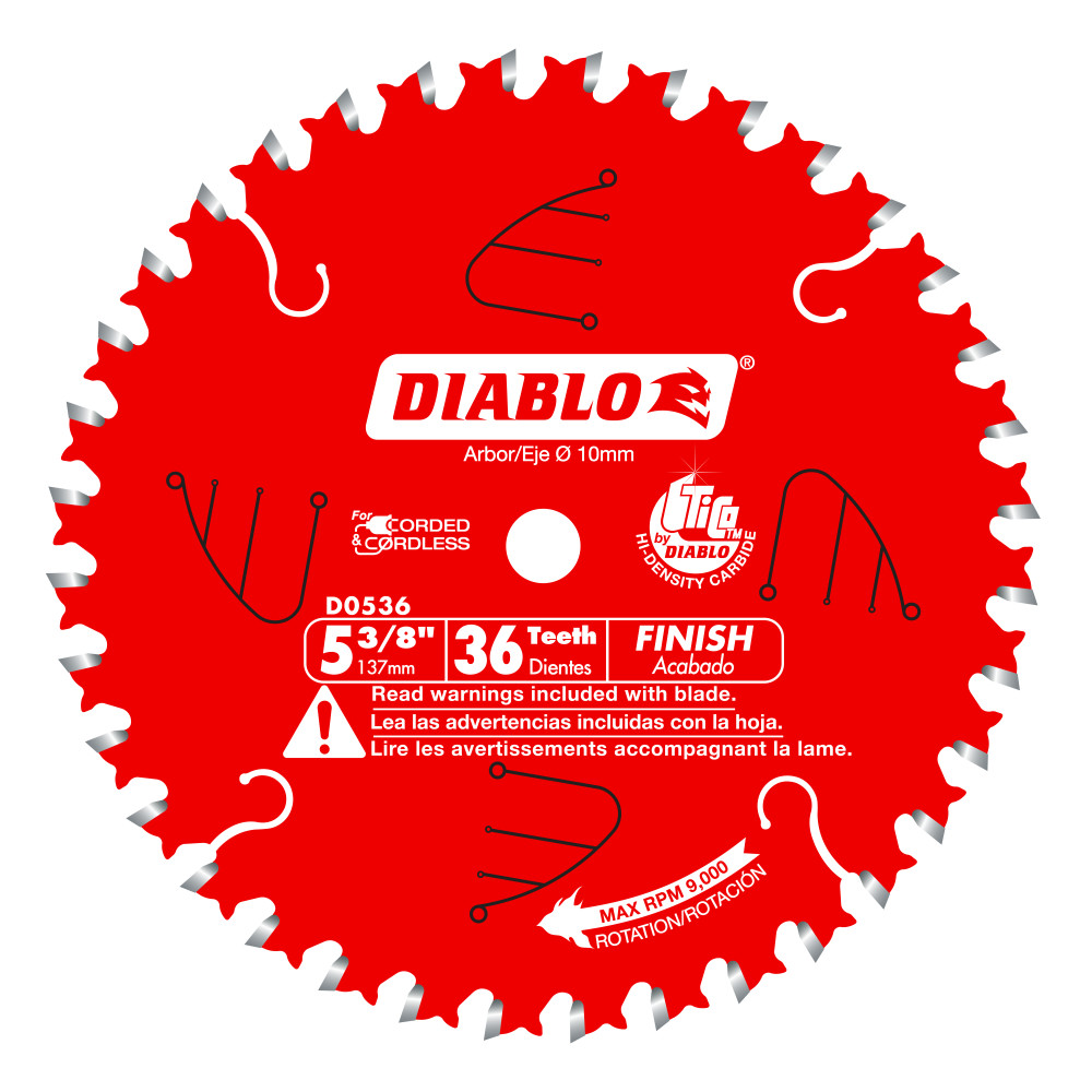 Diablo 5-3/8" x 36T Finish Trim Saw Blade for Wood D0536X
