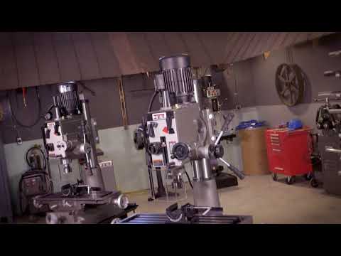 JET JMD-40GHPF Geared Head Mill/Drill w/Power Downfeed & Newall DP500 2-Axis DRO