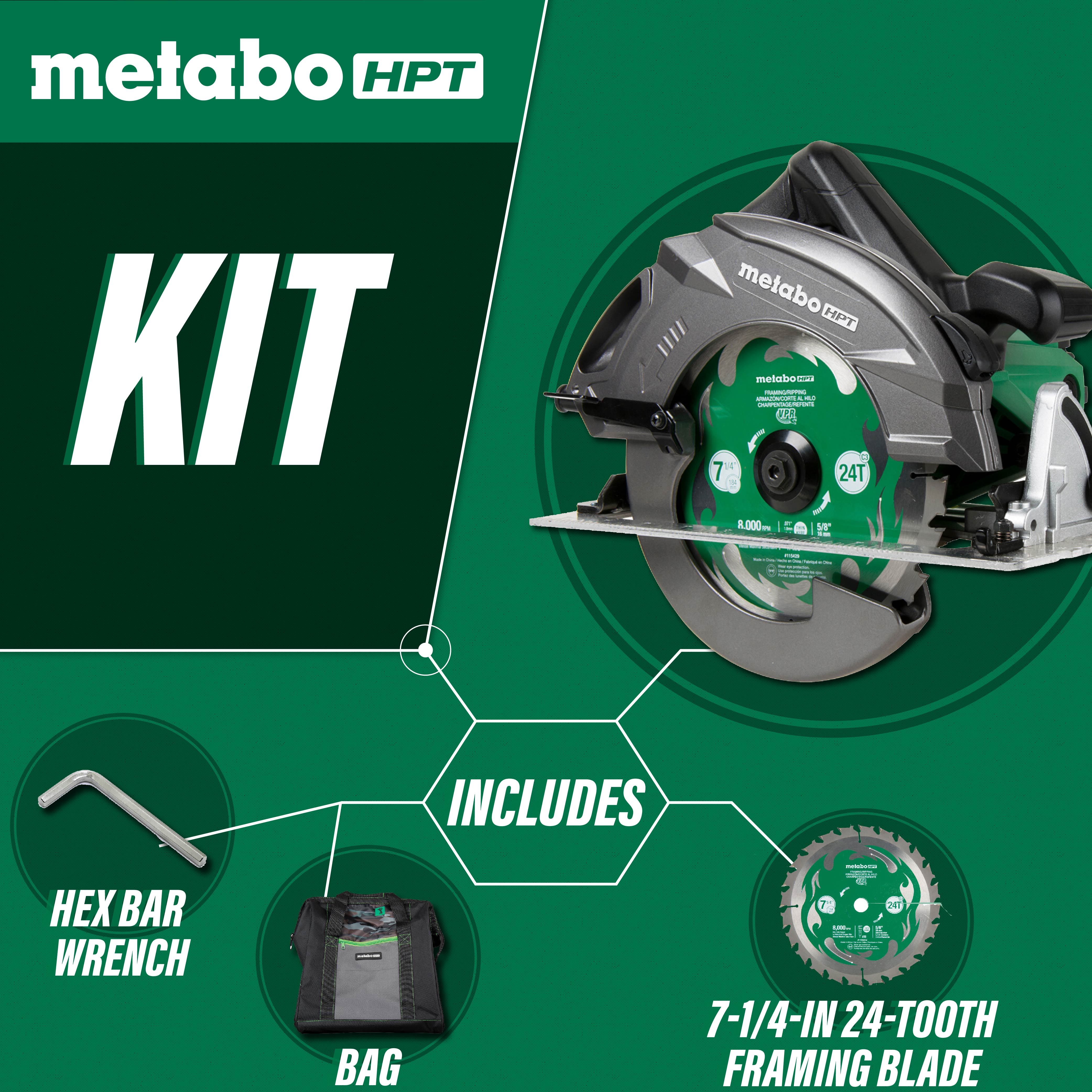 Metabo HPT (Hitachi) C7UR | 7-1/4 Inch Pro Circular Saw "RIPMAX"