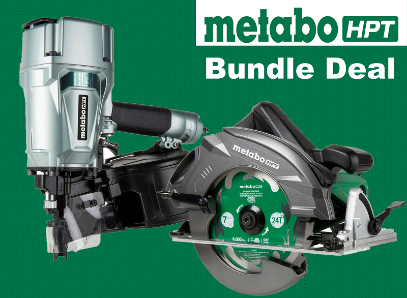 Metabo HPT (Hitachi) BUNDLE NV83A5 Coil Framing Nailer & C7UR | 7-1/4 Inch Pro Circular Saw "RIPMAX" 2 Tools for Only $439.99