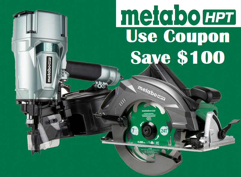 Metabo HPT (Hitachi) BUNDLE NV83A5 Coil Framing Nailer & C7UR | 7-1/4 Inch Pro Circular Saw "RIPMAX" 2 Tools for Only $439.99