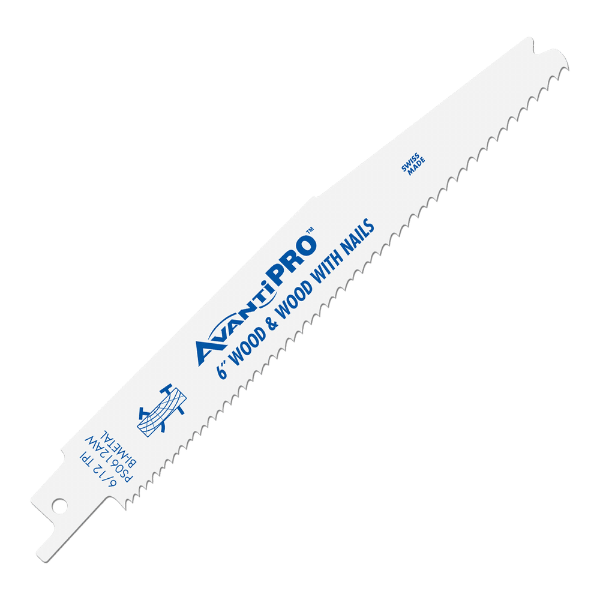 AvantiPRO 6" 6/12 TPI Bi-Metal Recip Blades for Wood with Nails PS0612AW
