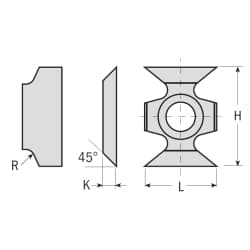 CMT 790.161.00 Edge Rounding Insert Knives 1.5mm Radius 10-Pack