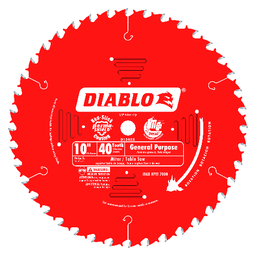 Diablo 10" x 40T General Purpose Saw Blade for Wood D1040X