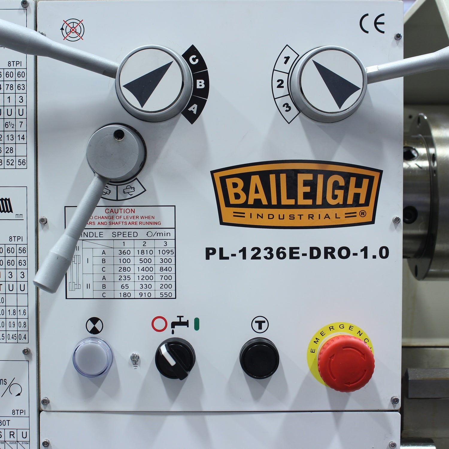 Baileigh Digital Readout Geared Head Metal Lathe PL-1236E-DRO