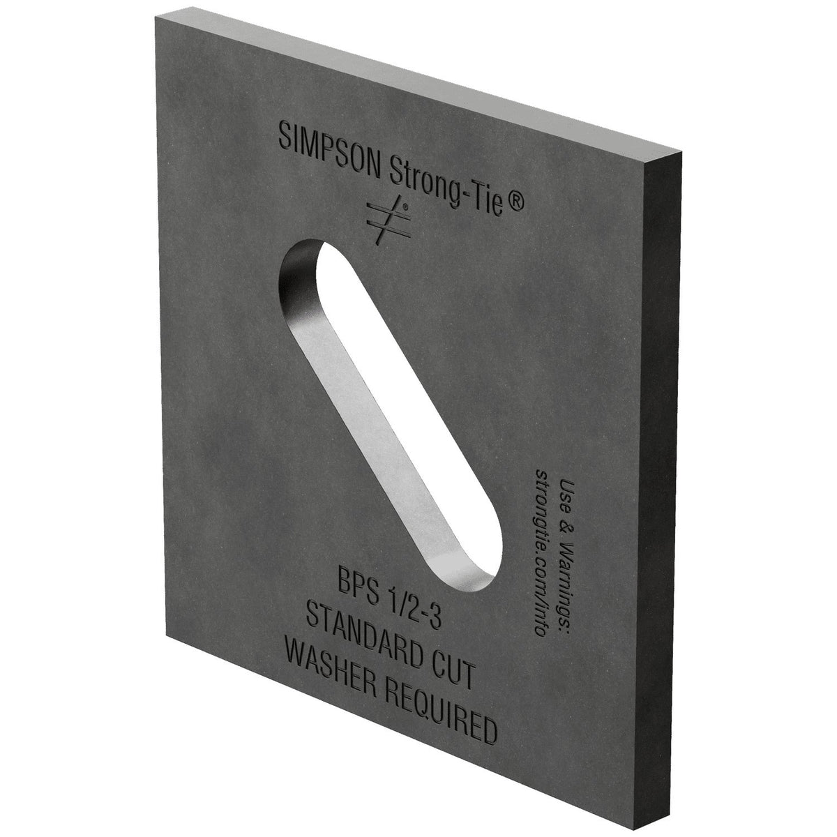 BPS 1/2-3 Flat Bearing Plate Slotted, 1/2" Hole, 3" x 3"