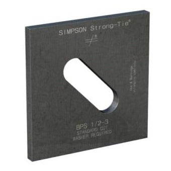 BPS 1/2-3 Flat Bearing Plate Slotted, 1/2" Hole, 3" x 3"
