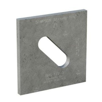 BPS 1/2-3HDG Flat Bearing Plate Slotted 1/2" Hole, 3" x 3" x 3 ga, Hot Dip Galvanized