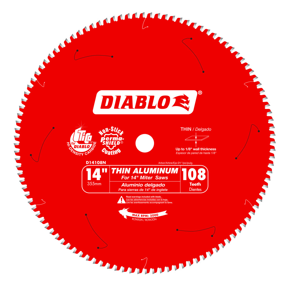 Diablo 14" x 108T Saw Blade for Thin Aluminum D14108N