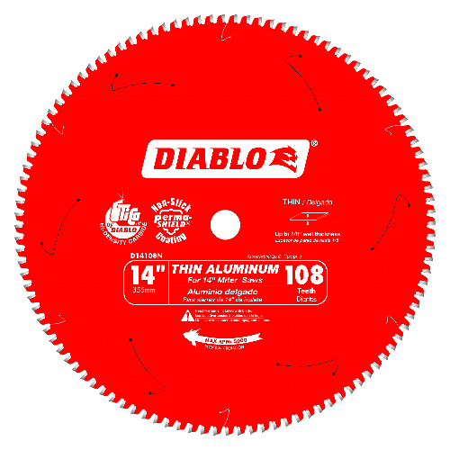 Diablo 14" x 108T Saw Blade for Thin Aluminum D14108N