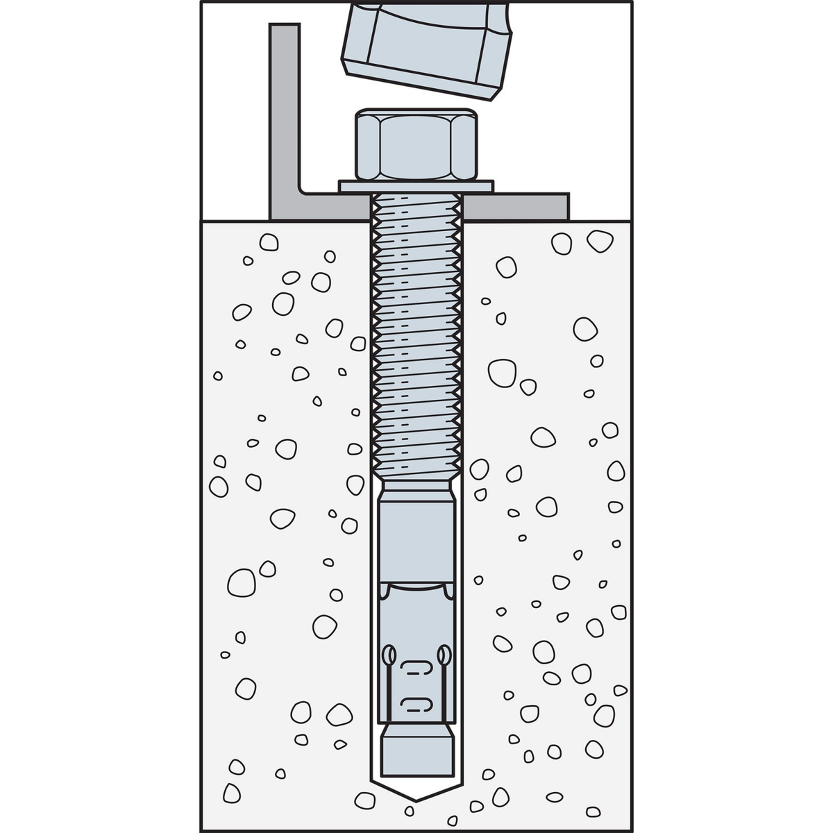 Simpson 1/4" x 3-1/4" Strong-Bolt 2 Wedge Anchor, 304 Stainless Steel Fully-Assembled