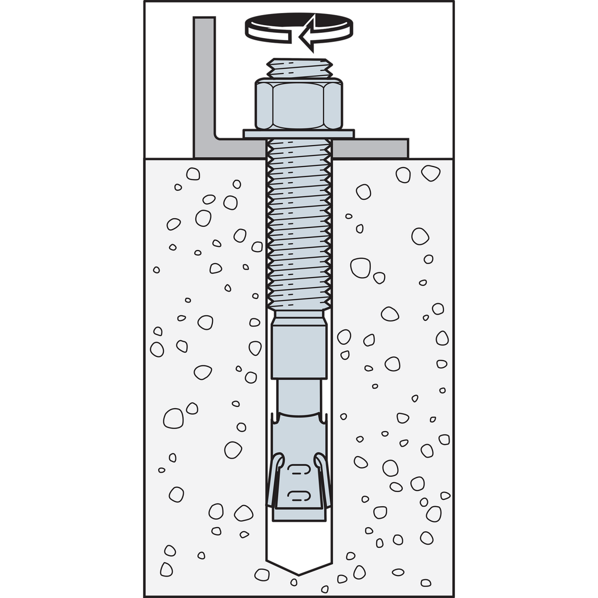 Simpson 1/4" x 2-1/4" Strong-Bolt 2 Wedge Anchor, 304 Stainless Steel Fully-Assembled