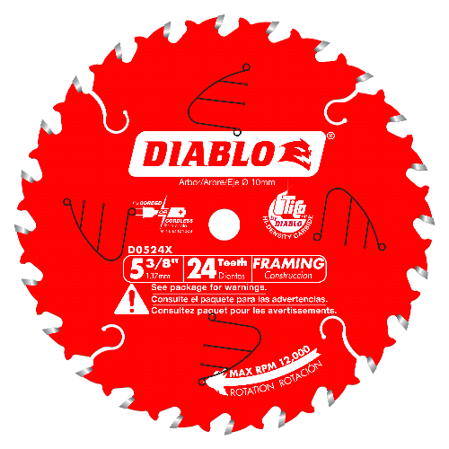 Diablo 5-3/8" x 24T Framing Saw Blade for Wood D0524X