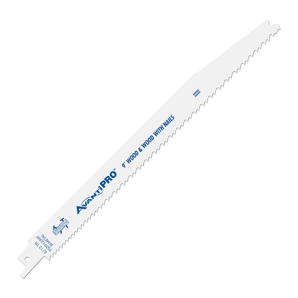 AvantiPRO 9" 6/12 TPI Bi-Metal Recip Blade for Nail-Embedded Wood Cutting