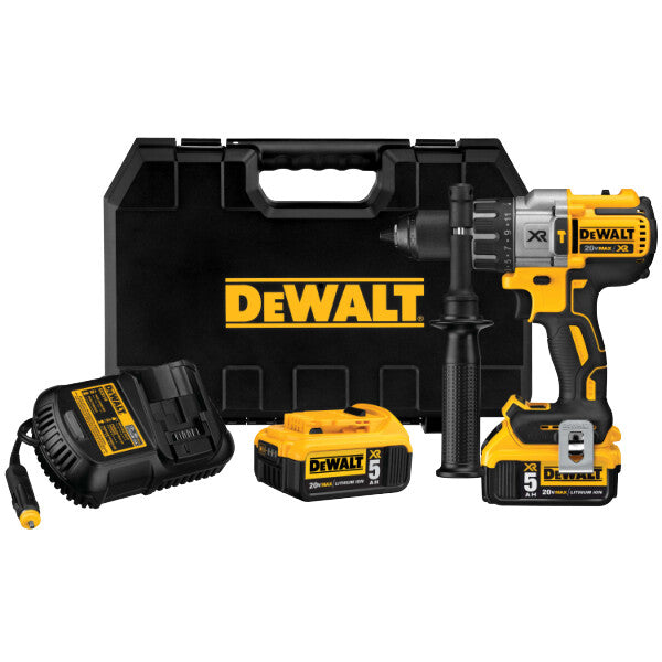 DeWALT 20 V MAX XR Lithium Ion Brushless, Cordless 3-Speed Hammer Drill/Driver Kit DCD996P2